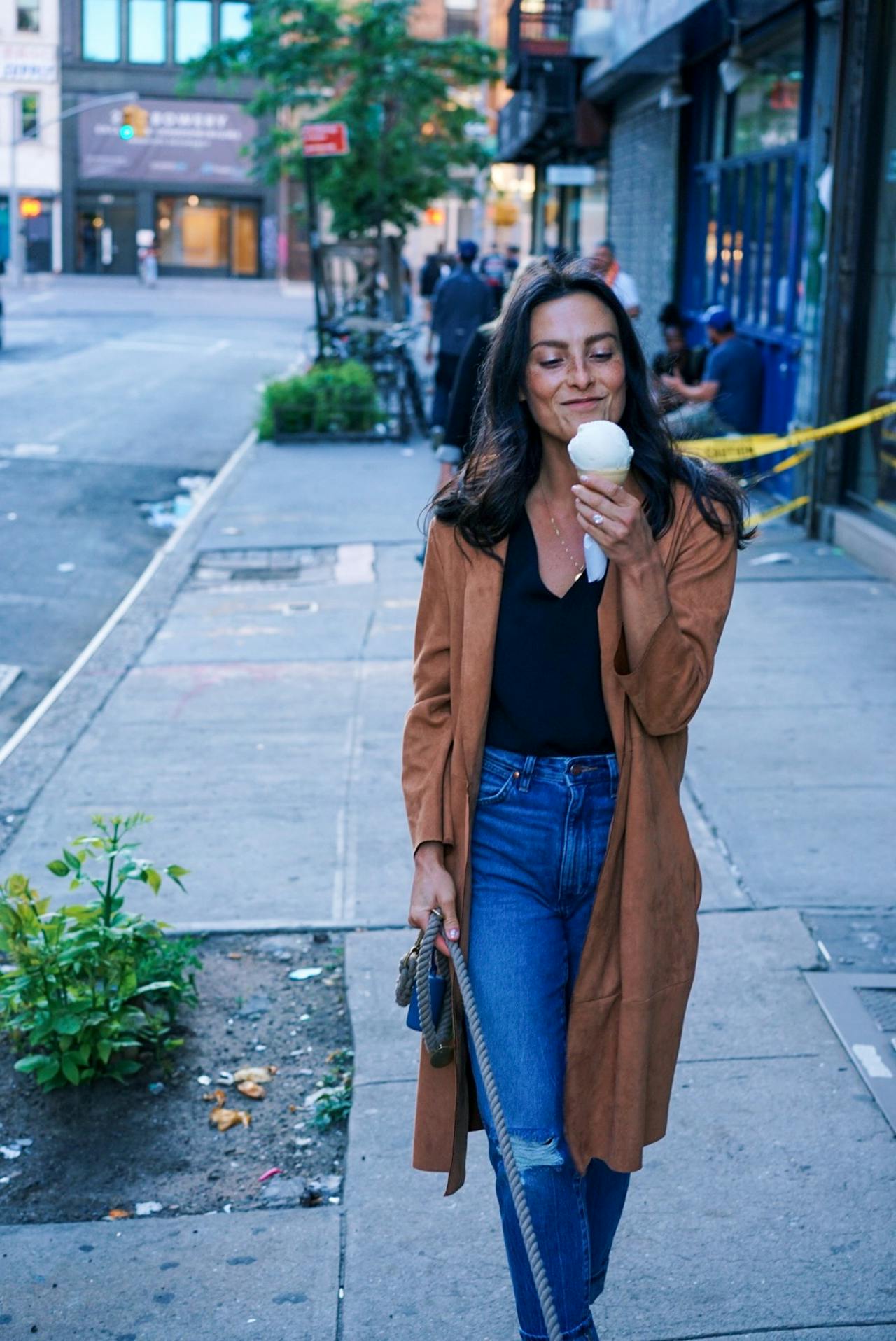woman eating ice cream